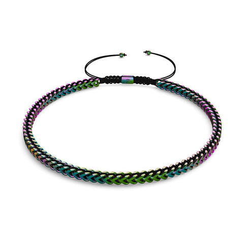 Noir x Argent Licorne | Chaîne de blé Gaia | Collier ras du cou